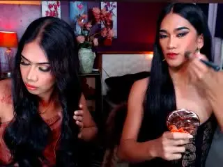 Xlovecam Adult Webcam of TwoHornyTransinBed